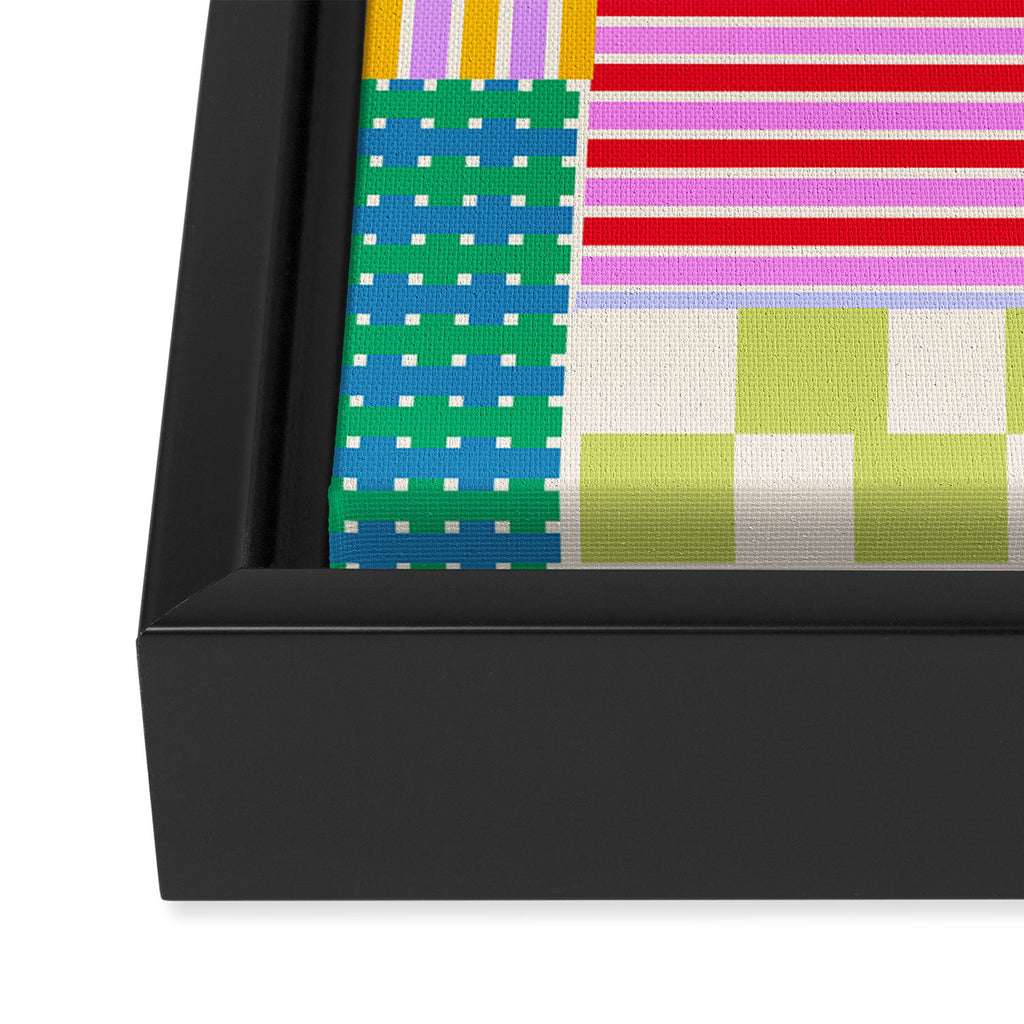 Playful patchwork Framed Canvas Print Gallery Image 3