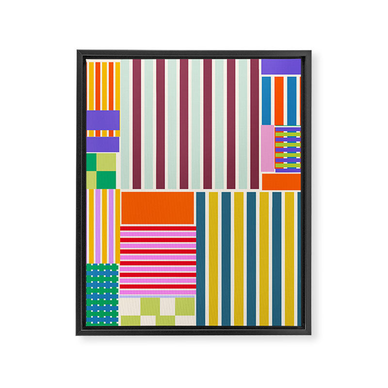 Playful patchwork Framed Canvas Print Gallery Image 8