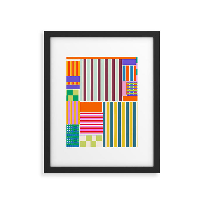 Playful patchwork Framed Art Print Gallery Image 1