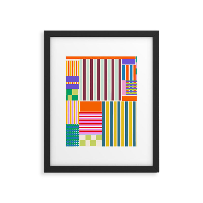 Playful patchwork Framed Art Print Gallery Image 6