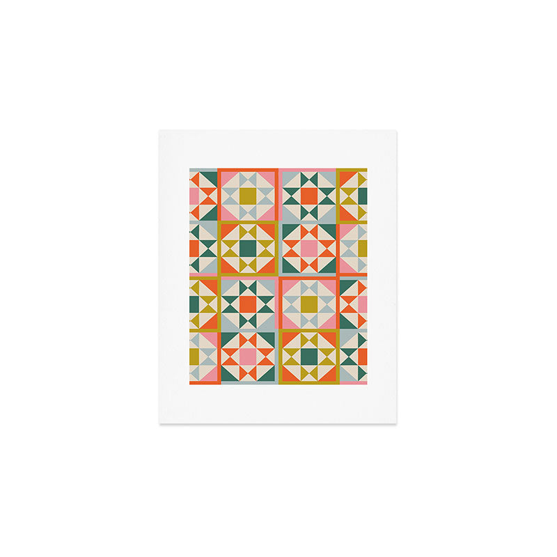 Playful patchwork pattern Art Print Gallery Image 1