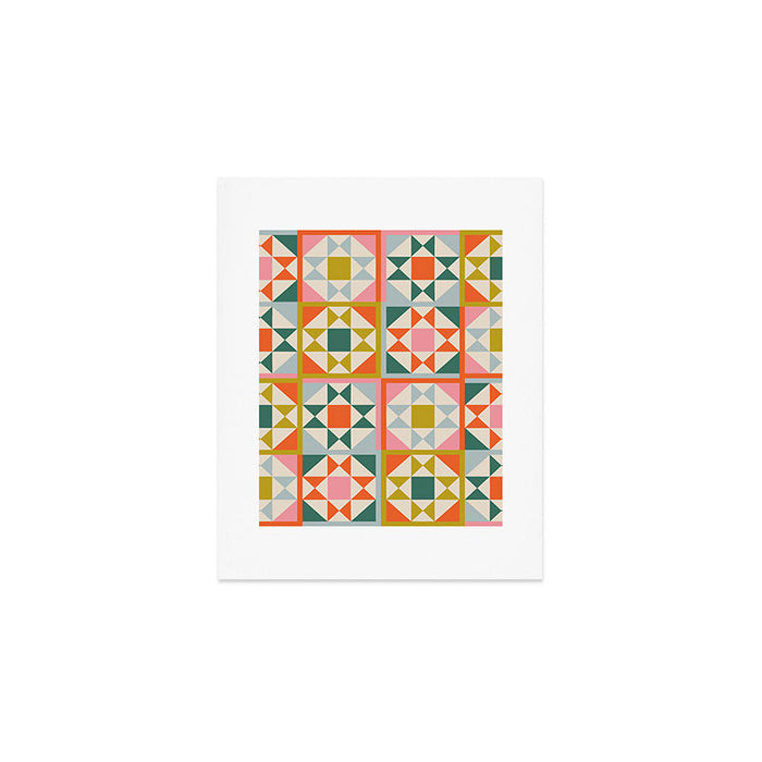 Playful patchwork pattern Art Print Gallery Image 1
