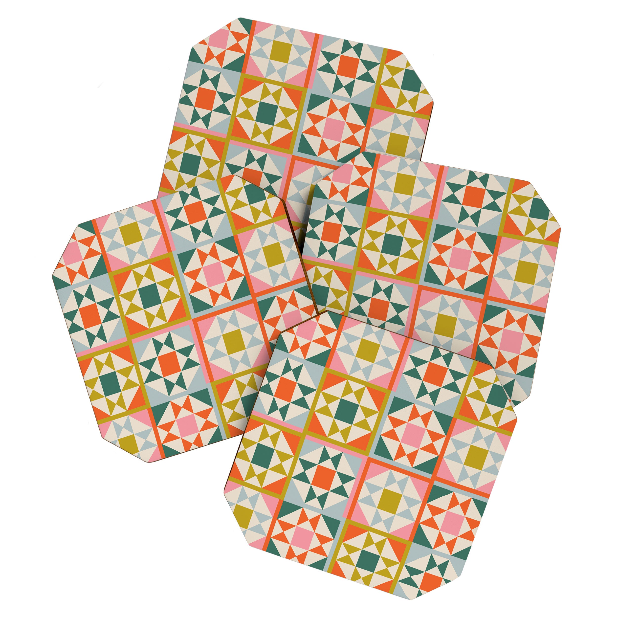Playful patchwork pattern Coaster Gallery Image 1