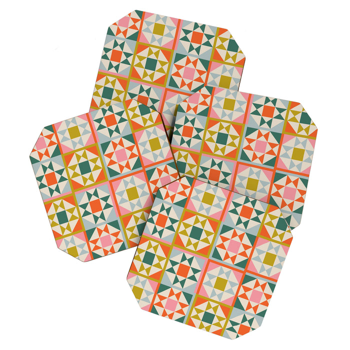 Playful patchwork pattern Coaster Gallery Image 1