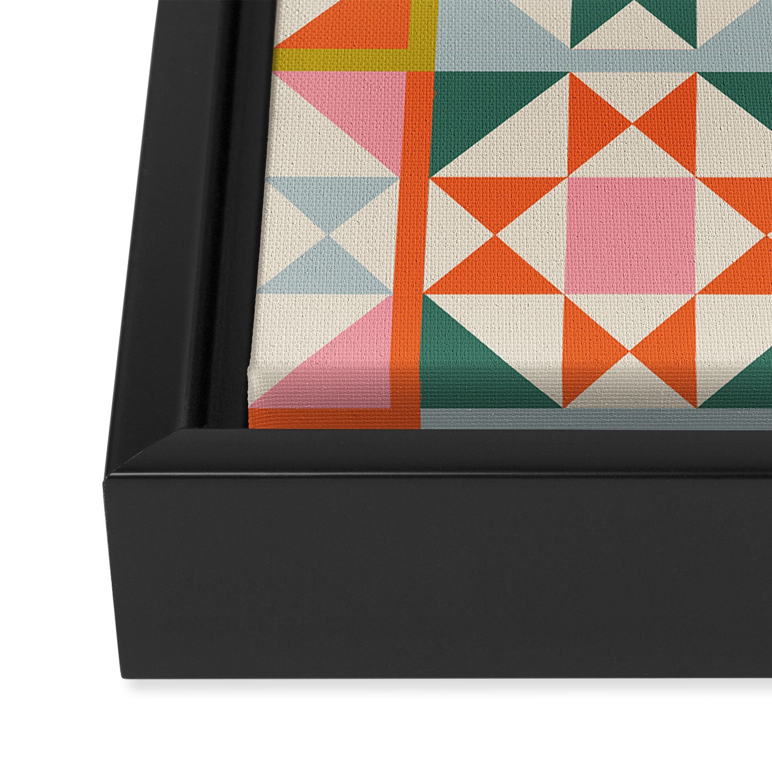 Playful patchwork pattern Framed Canvas Print Gallery Image 3
