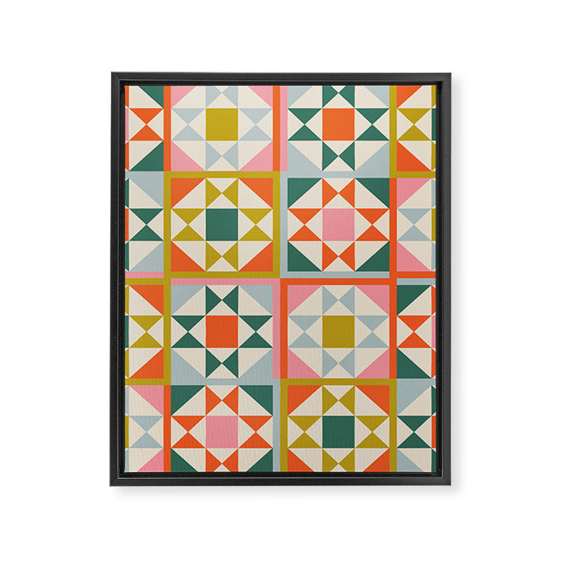Playful patchwork pattern Framed Canvas Print Gallery Image 8