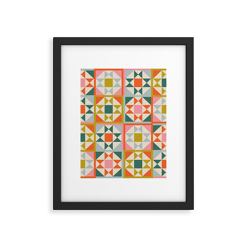 Playful patchwork pattern Framed Art Print Gallery Image 6