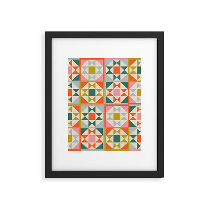 Playful patchwork pattern Framed Art Print Gallery Image 1