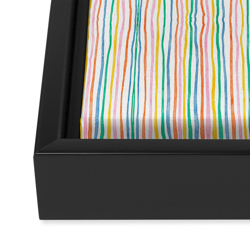 Playful rainbow stripes Framed Canvas Print Gallery Image 3