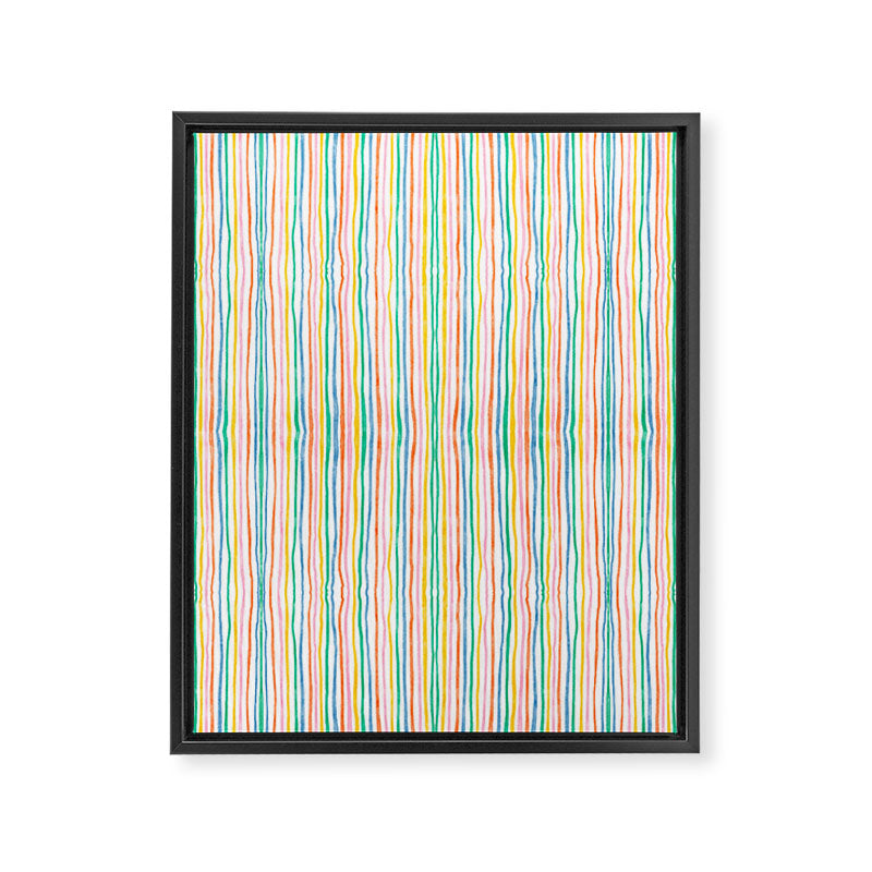 Playful rainbow stripes Framed Canvas Print Gallery Image 8