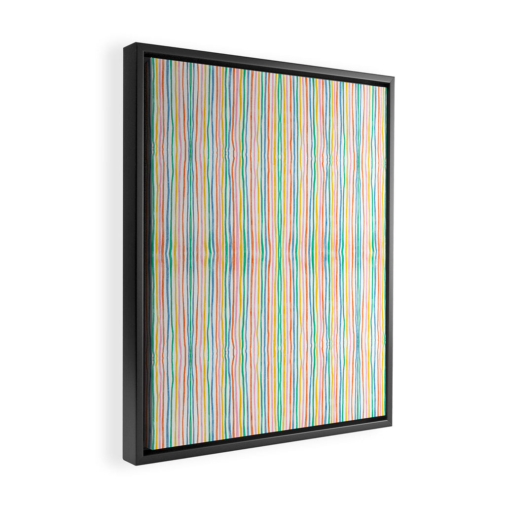 Playful rainbow stripes Framed Canvas Print Gallery Image 2