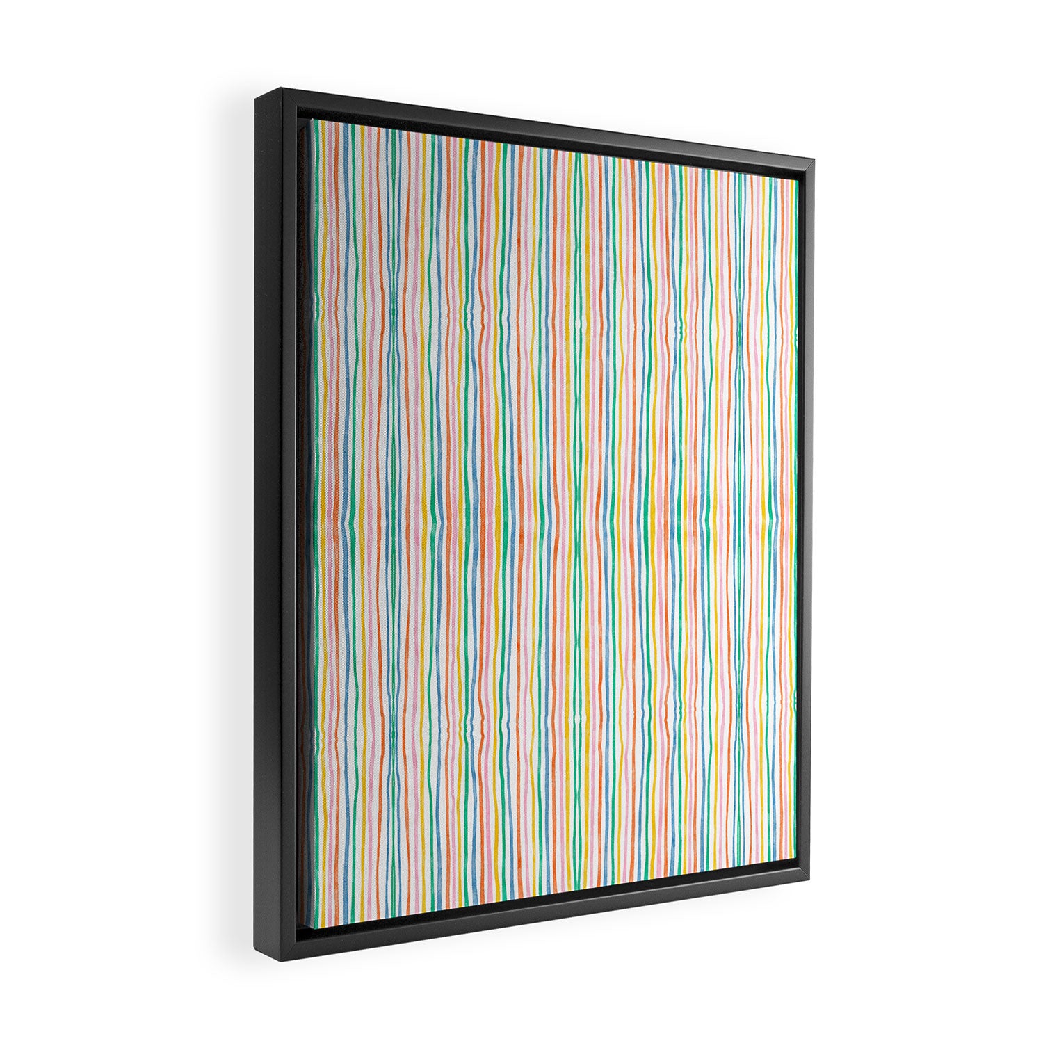 Playful rainbow stripes Framed Canvas Print Gallery Image 2