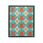 Playful Strawberry and Floral Geometric Pattern Framed Canvas Print Gallery Image 8
