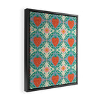 Playful Strawberry and Floral Geometric Pattern Framed Canvas Print Gallery Image 2