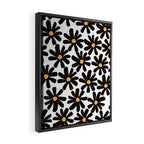 Retro modern black daisies  Framed Canvas Print Gallery Image 2
