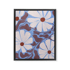 Retro modern white daisies illustration  Framed Canvas Print Gallery Image 8