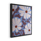 Retro modern white daisies illustration  Framed Canvas Print Gallery Image 2
