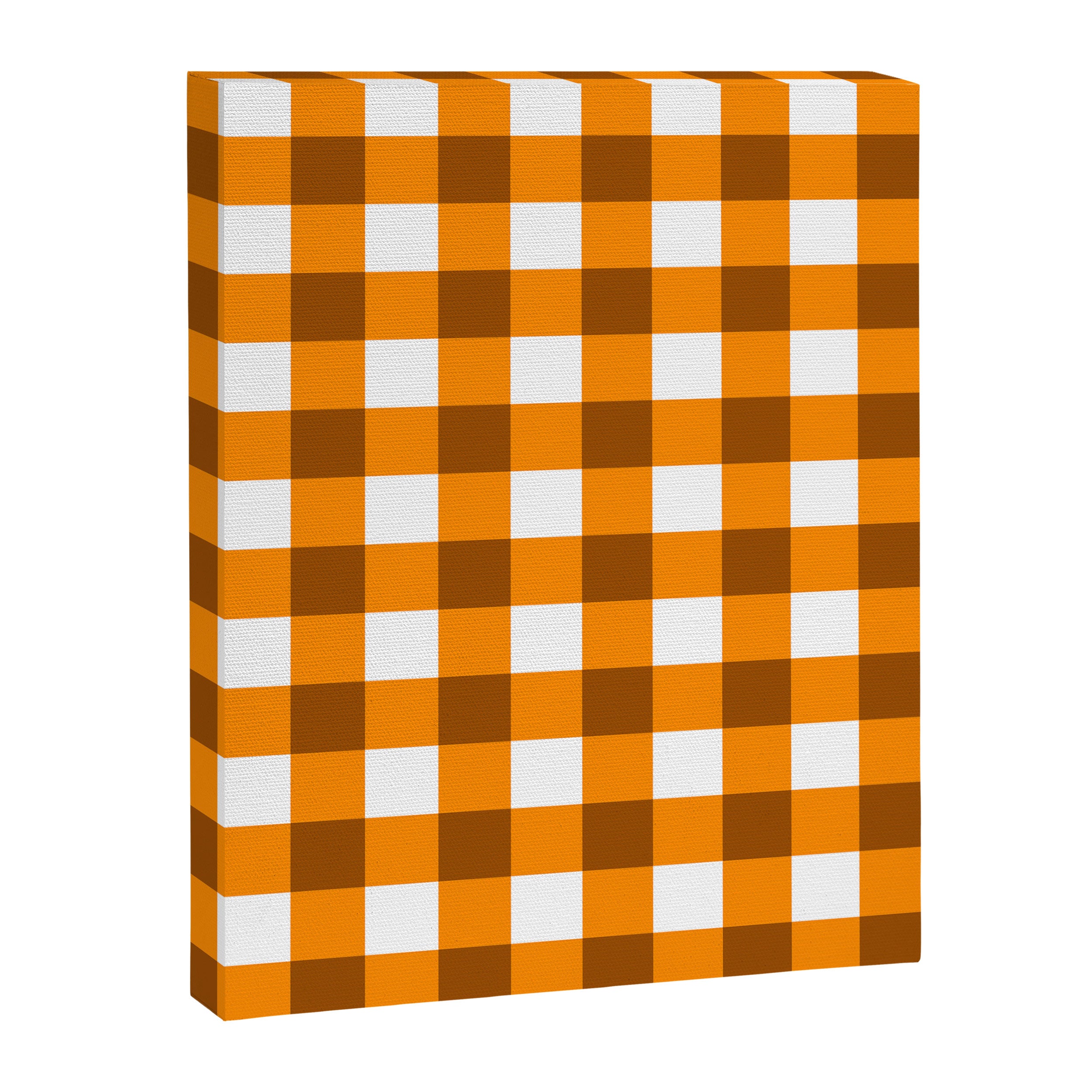 Retro Orange Gingham Check Canvas Print Gallery Image 8