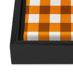 Retro Orange Gingham Check Framed Canvas Print Gallery Image 3