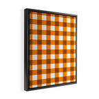 Retro Orange Gingham Check Framed Canvas Print Gallery Image 2