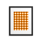 Retro Orange Gingham Check Framed Art Print Gallery Image 6