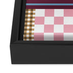 Retro Plaid Patchwork Collage Framed Canvas Print Gallery Image 3