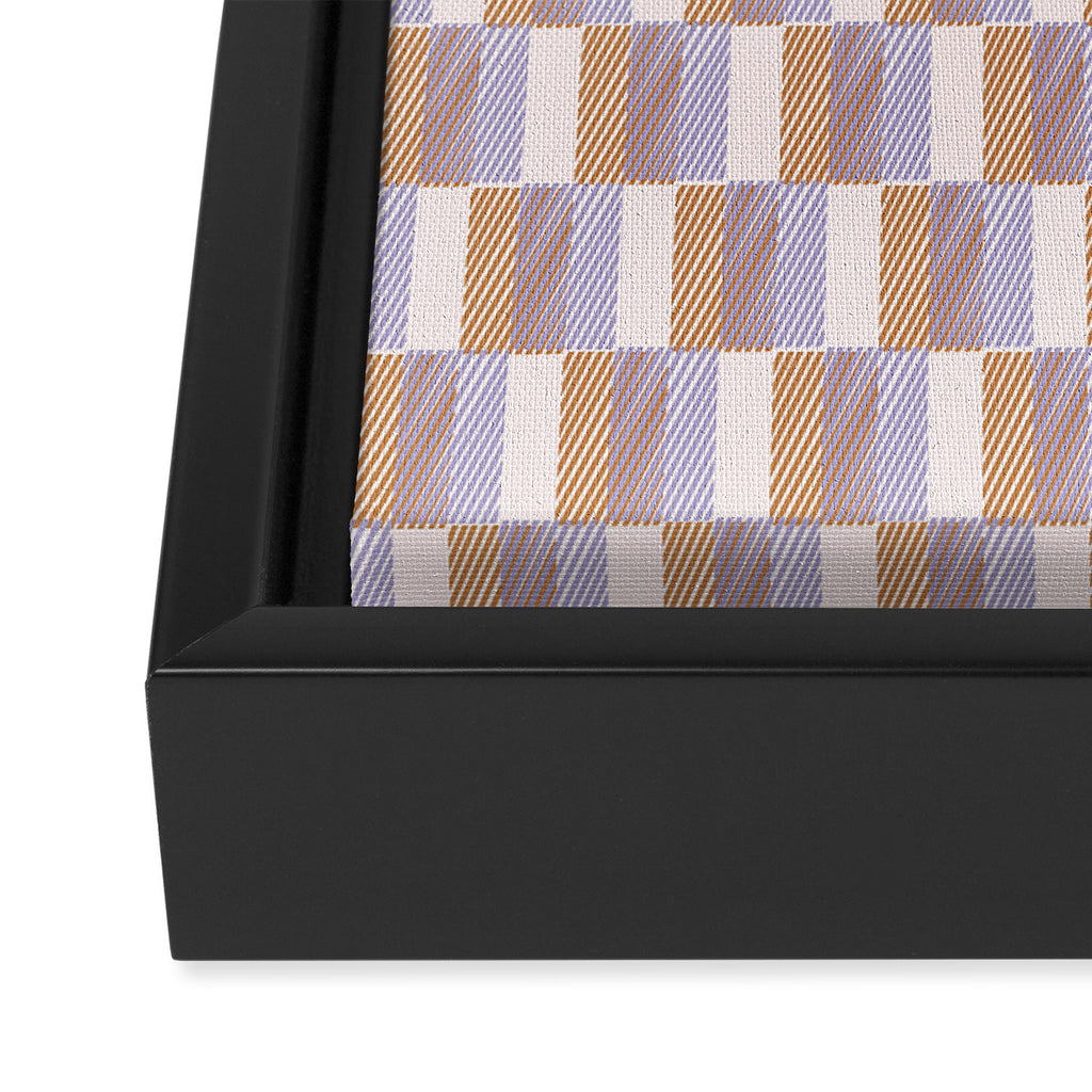 Retro vintage check: digital lavender and beige  Framed Canvas Print Gallery Image 3