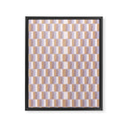 Retro vintage check: digital lavender and beige  Framed Canvas Print Gallery Image 8
