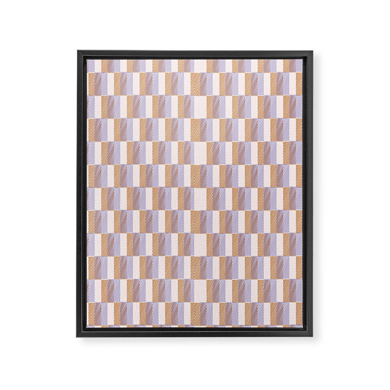 Retro vintage check: digital lavender and beige  Framed Canvas Print Gallery Image 8