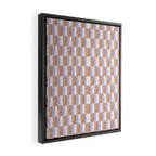 Retro vintage check: digital lavender and beige  Framed Canvas Print Gallery Image 2