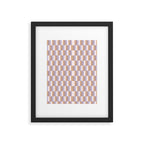 Retro vintage check: digital lavender and beige  Framed Art Print Gallery Image 6