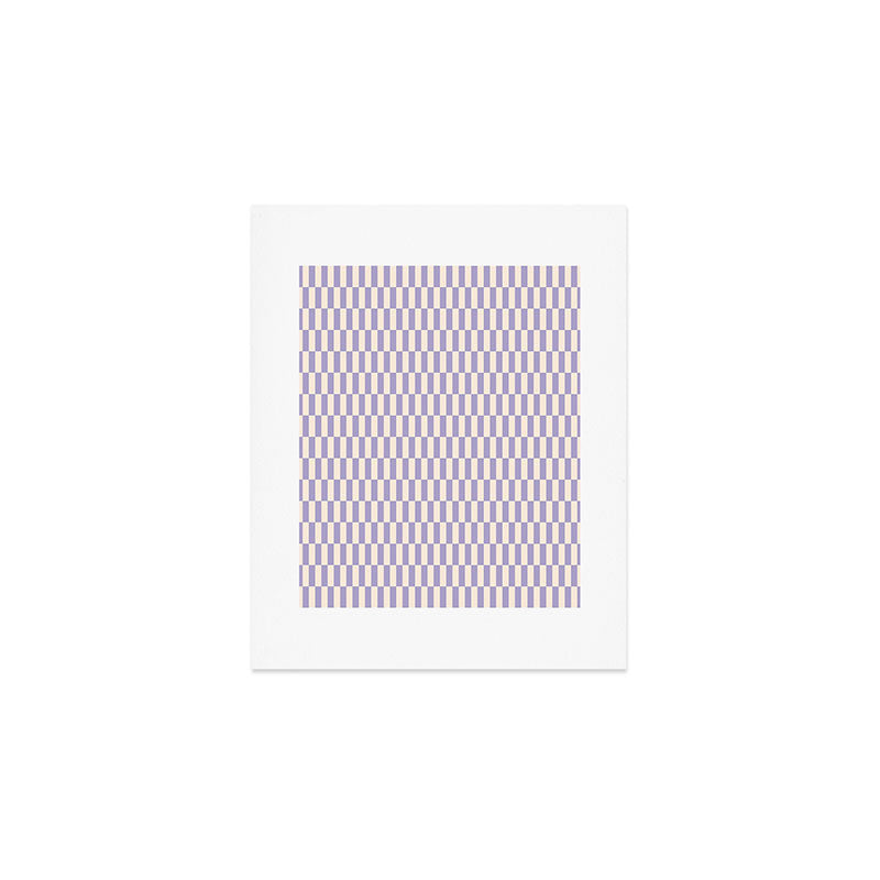 Retro vintage check: lavender and ice cream colours Art Print Gallery Image 1