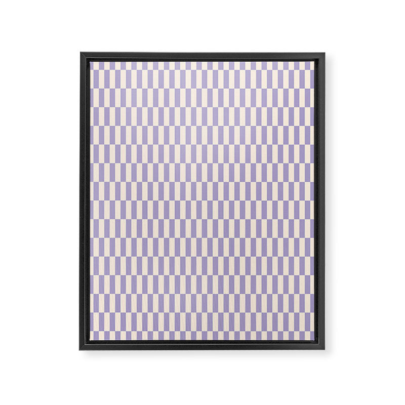 Retro vintage check: lavender and ice cream colours Framed Canvas Print Gallery Image 8