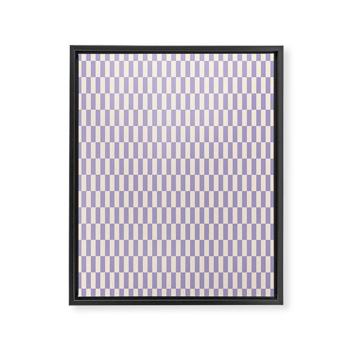 Retro vintage check: lavender and ice cream colours Framed Canvas Print Gallery Image 1