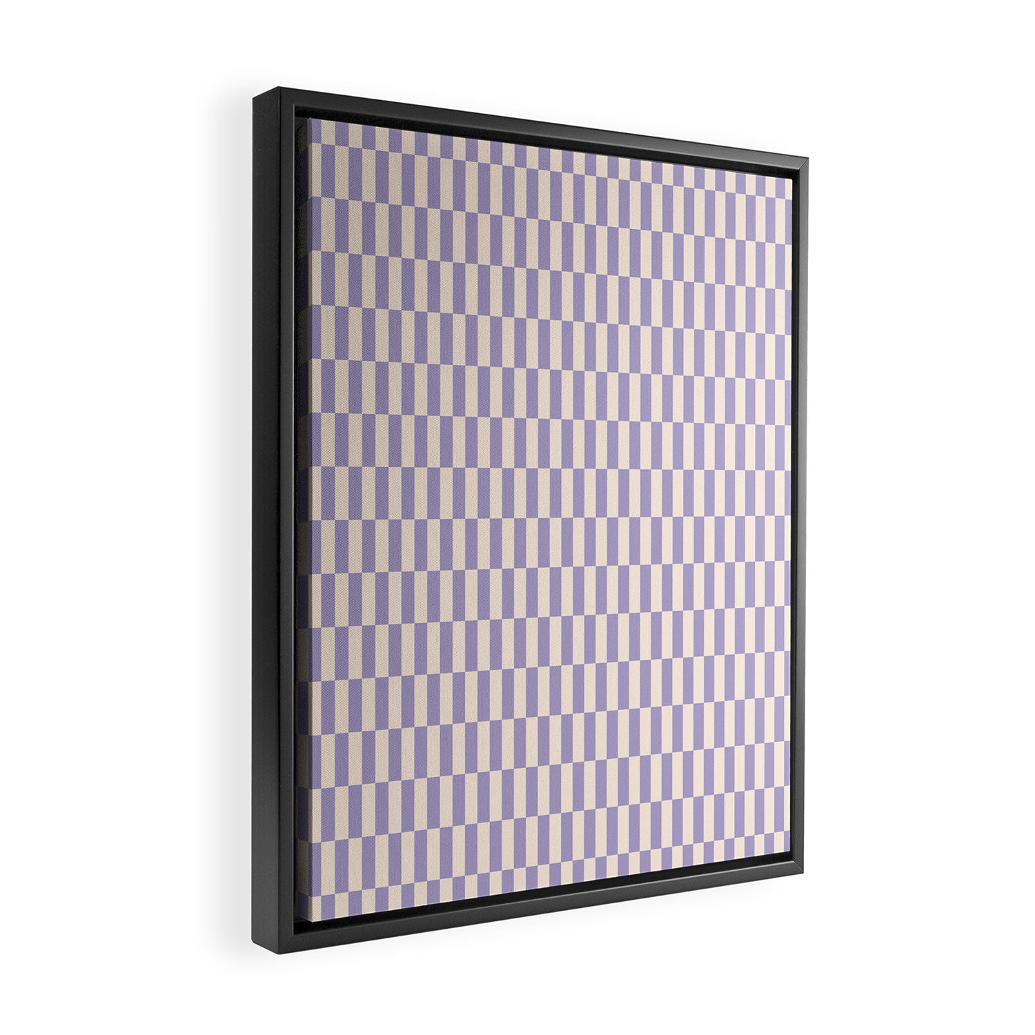 Retro vintage check: lavender and ice cream colours Framed Canvas Print Gallery Image 2