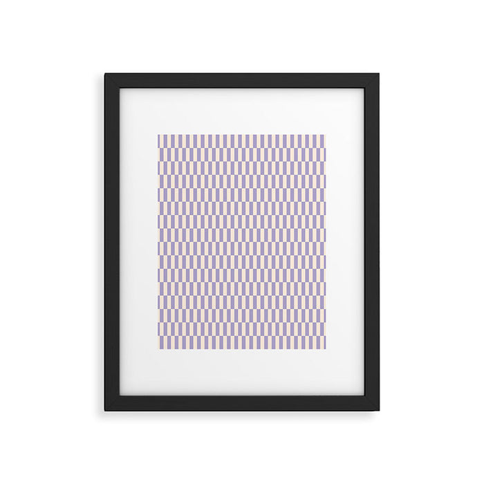Retro vintage check: lavender and ice cream colours Framed Art Print Gallery Image 1