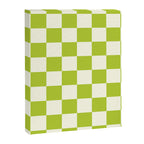 Retro vintage check: neon green and ice cream white Canvas Print Gallery Image 8