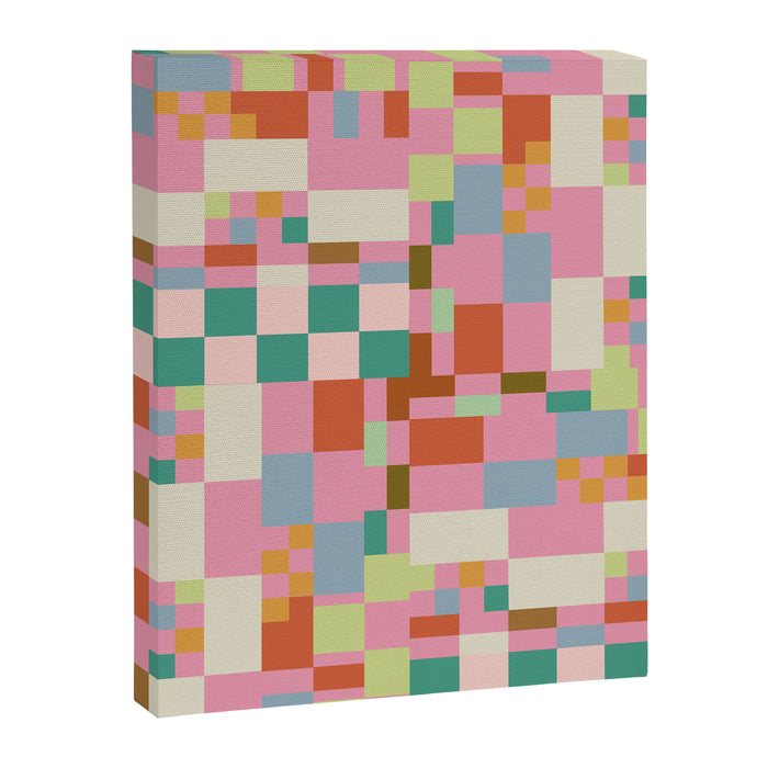 Retro vintage checkered geometric pattern Canvas Print Gallery Image 1