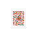 Retro vintage checkered geometric pattern Art Print Gallery Image 1