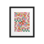 Retro vintage checkered geometric pattern Framed Art Print Gallery Image 6