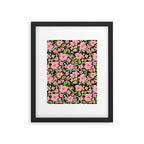 Retro vintage pink daisies pattern  Framed Art Print Gallery Image 6