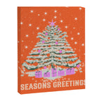 Seasons Greetings Snowy Christmas Tree with Presents Canvas Print Gallery Image 8