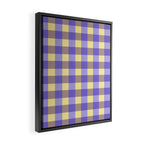 Soft Gingham Check Pattern  Lavender Pale Yellow and Taupe Vintage Framed Canvas Print Gallery Image 2