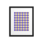 Soft Gingham Check Pattern  Lavender Pale Yellow and Taupe Vintage Framed Art Print Gallery Image 6