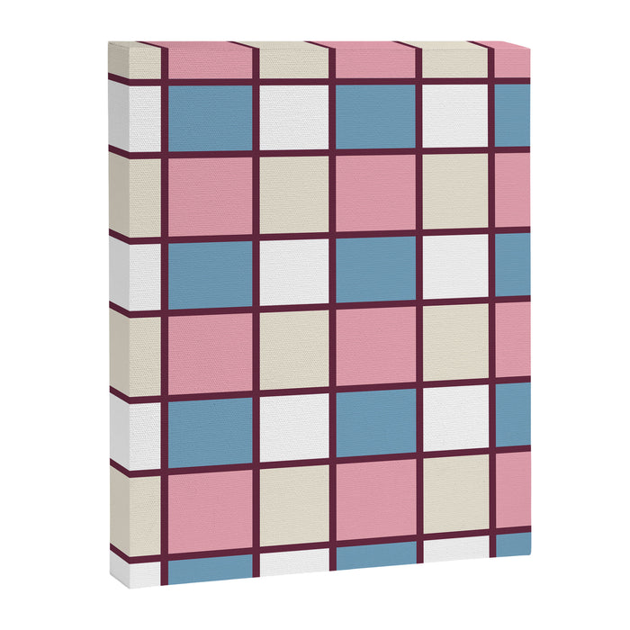 Soft Retro Grid Pattern Canvas Print Gallery Image 1