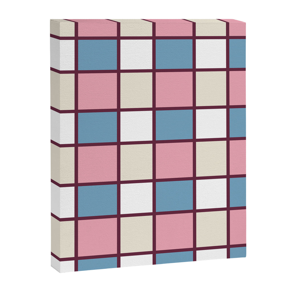 Soft Retro Grid Pattern Canvas Print Gallery Image 8