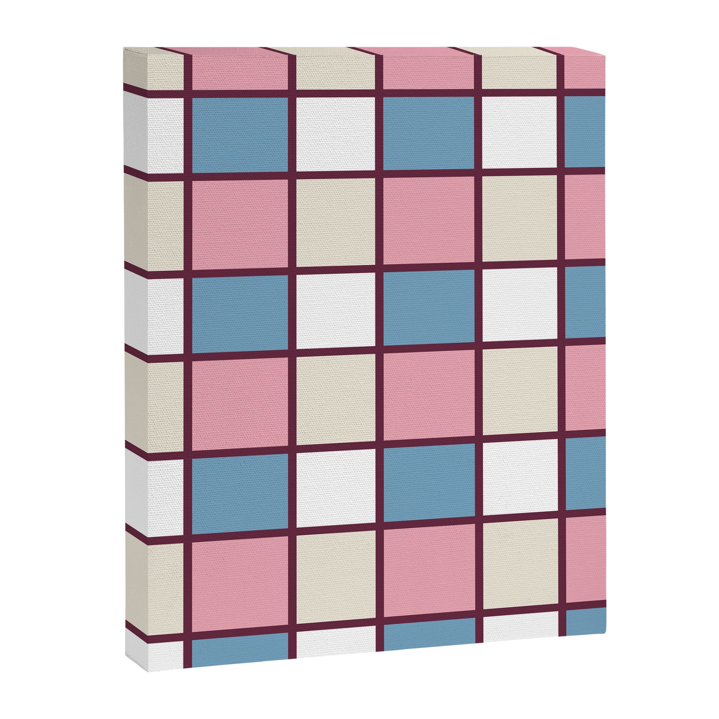 Soft Retro Grid Pattern Canvas Print Gallery Image 8