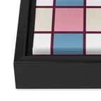 Soft Retro Grid Pattern Framed Canvas Print Gallery Image 3