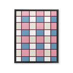 Soft Retro Grid Pattern Framed Canvas Print Gallery Image 8