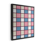 Soft Retro Grid Pattern Framed Canvas Print Gallery Image 2